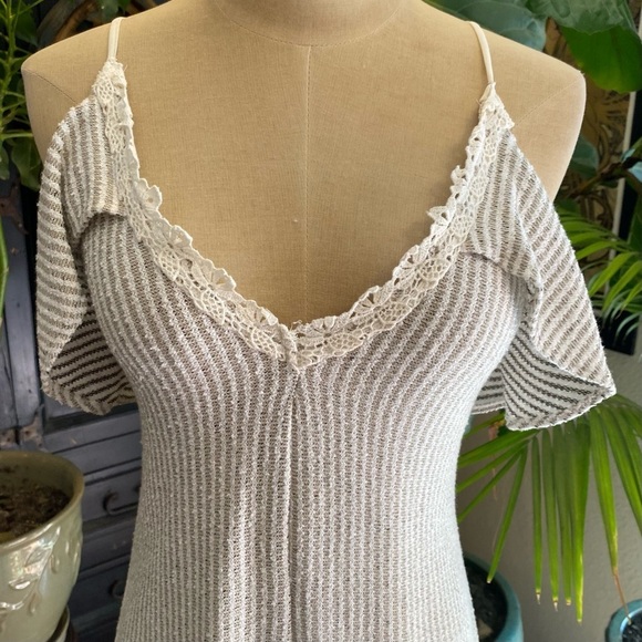 Zara textured stripe gray ruffled sundress - Picture 9 of 11